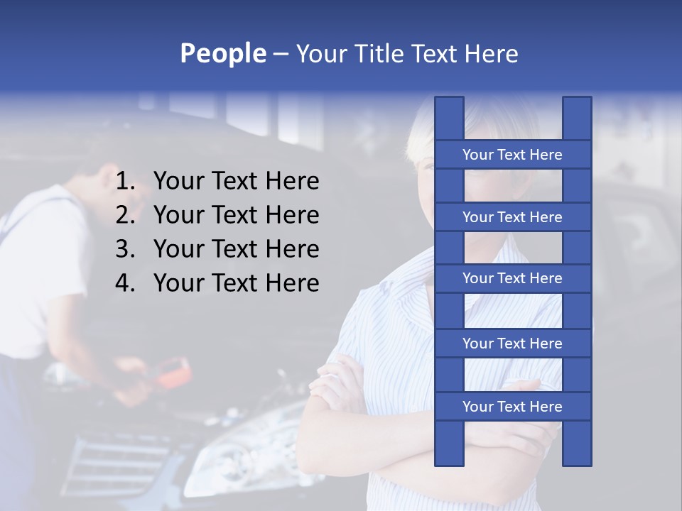 A Woman Standing Next To A Man In Front Of A Car PowerPoint Template