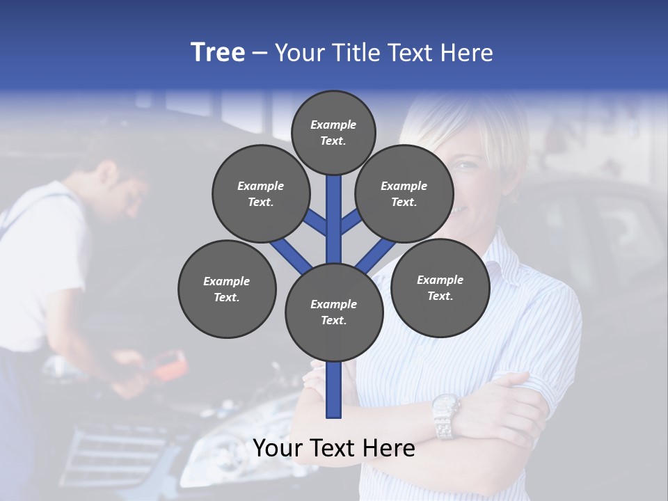 A Woman Standing Next To A Man In Front Of A Car PowerPoint Template