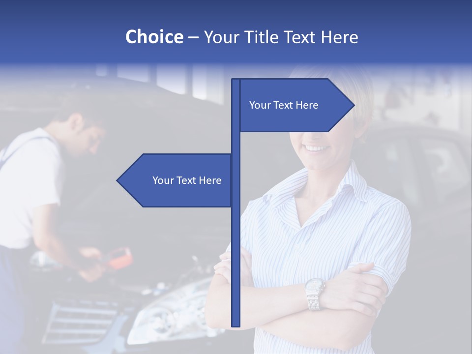 A Woman Standing Next To A Man In Front Of A Car PowerPoint Template