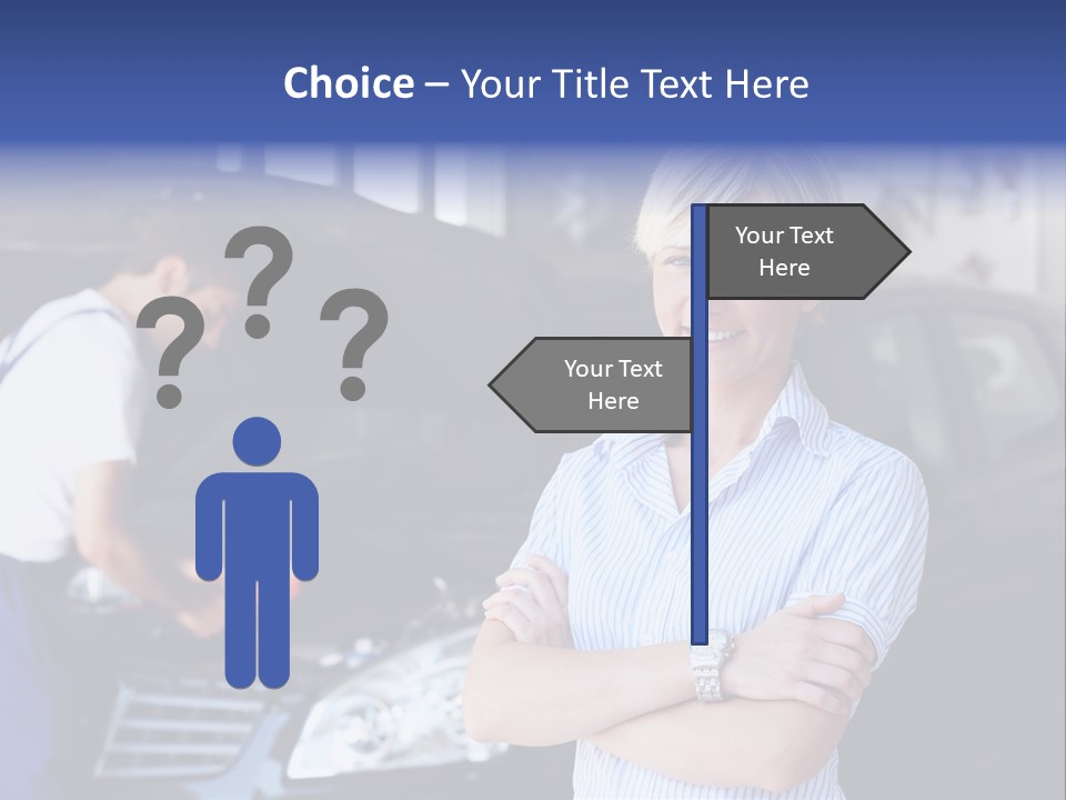 A Woman Standing Next To A Man In Front Of A Car PowerPoint Template