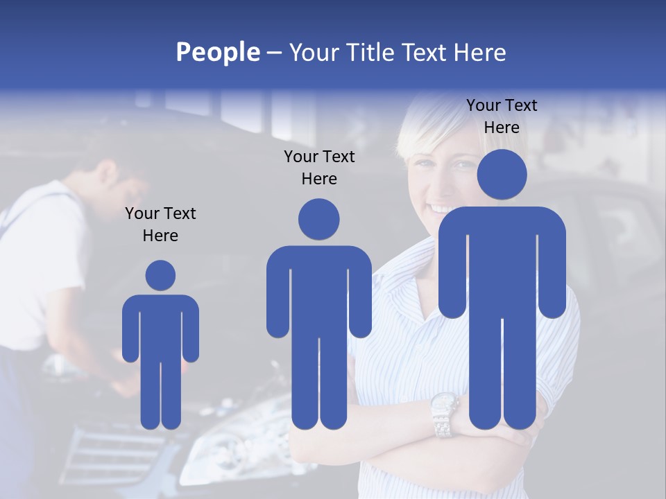 A Woman Standing Next To A Man In Front Of A Car PowerPoint Template