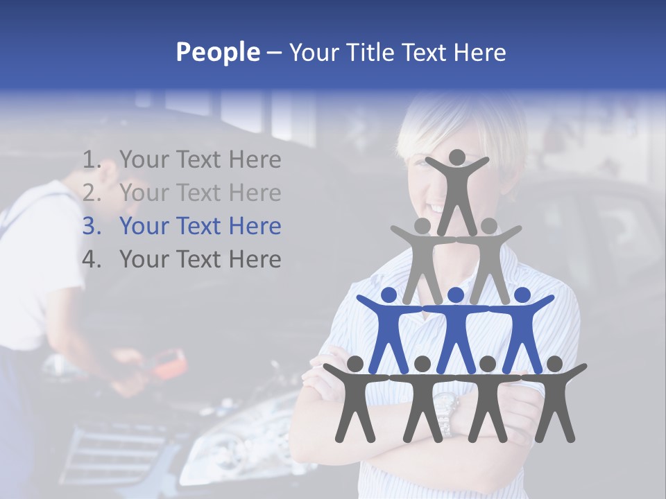 A Woman Standing Next To A Man In Front Of A Car PowerPoint Template