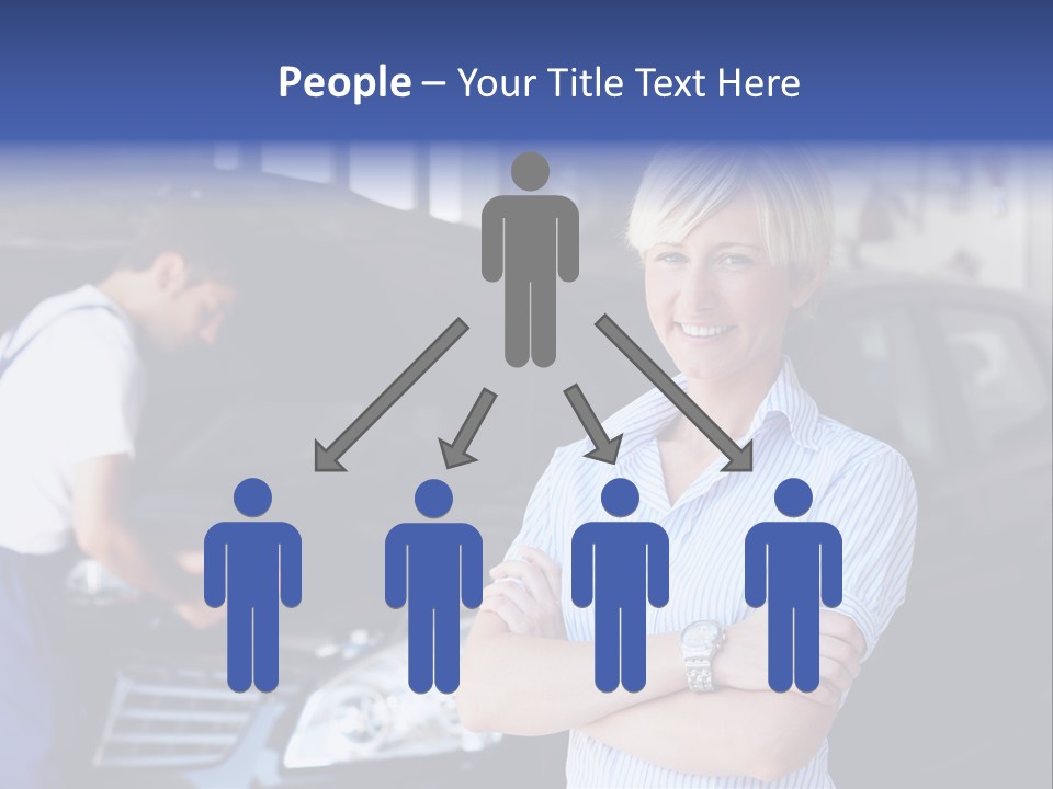 A Woman Standing Next To A Man In Front Of A Car PowerPoint Template
