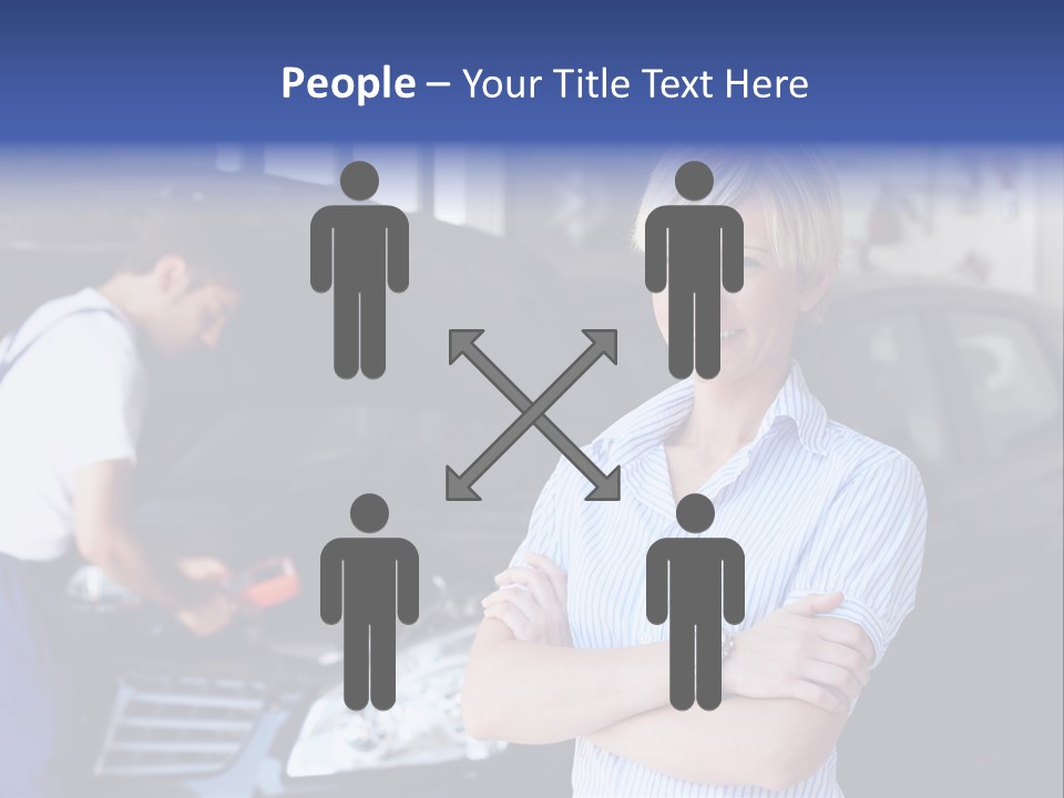 A Woman Standing Next To A Man In Front Of A Car PowerPoint Template