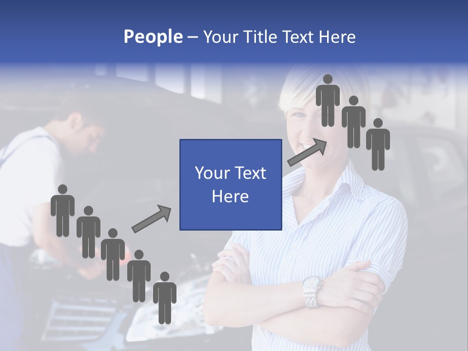 A Woman Standing Next To A Man In Front Of A Car PowerPoint Template