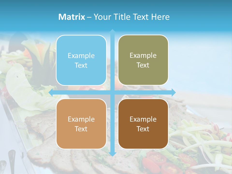 White Dining Meat PowerPoint Template