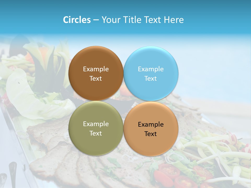 White Dining Meat PowerPoint Template