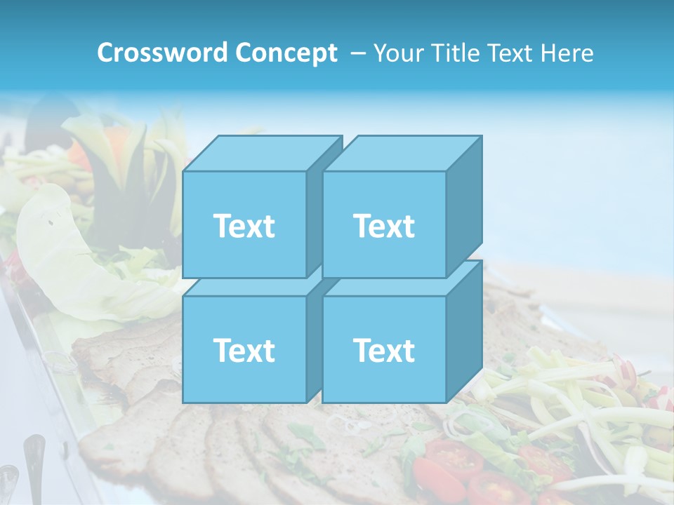 White Dining Meat PowerPoint Template