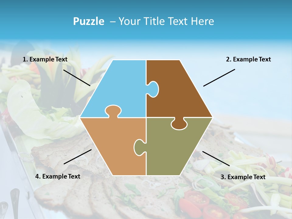 White Dining Meat PowerPoint Template