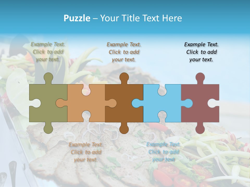 White Dining Meat PowerPoint Template