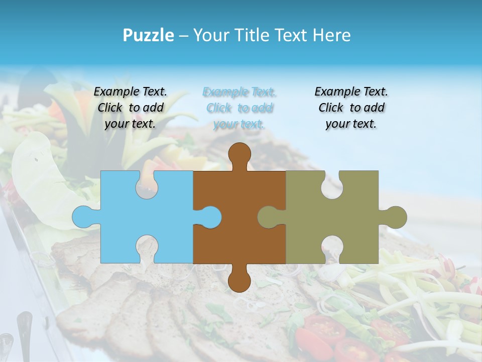 White Dining Meat PowerPoint Template