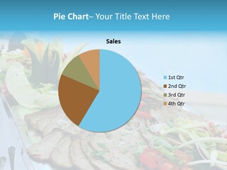 White Dining Meat PowerPoint Template