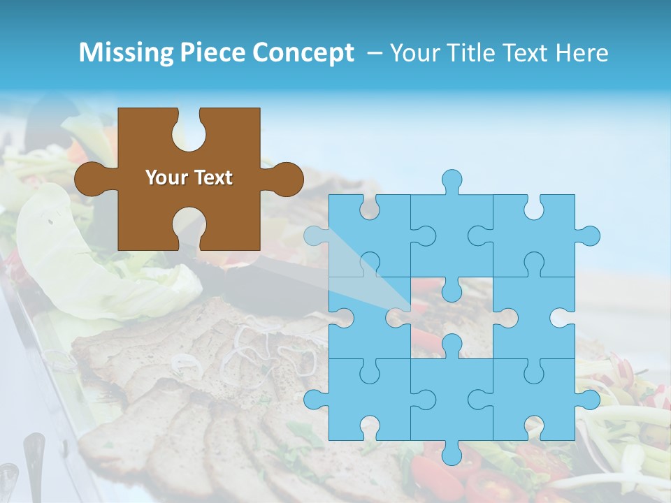 White Dining Meat PowerPoint Template