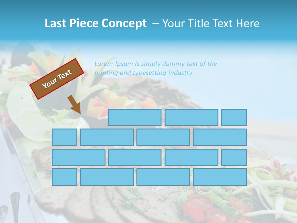 White Dining Meat PowerPoint Template