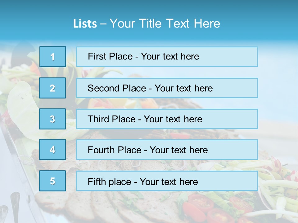 White Dining Meat PowerPoint Template