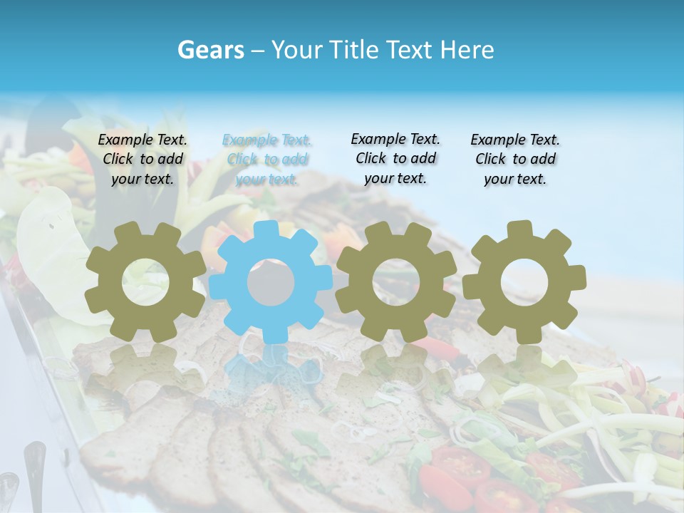 White Dining Meat PowerPoint Template