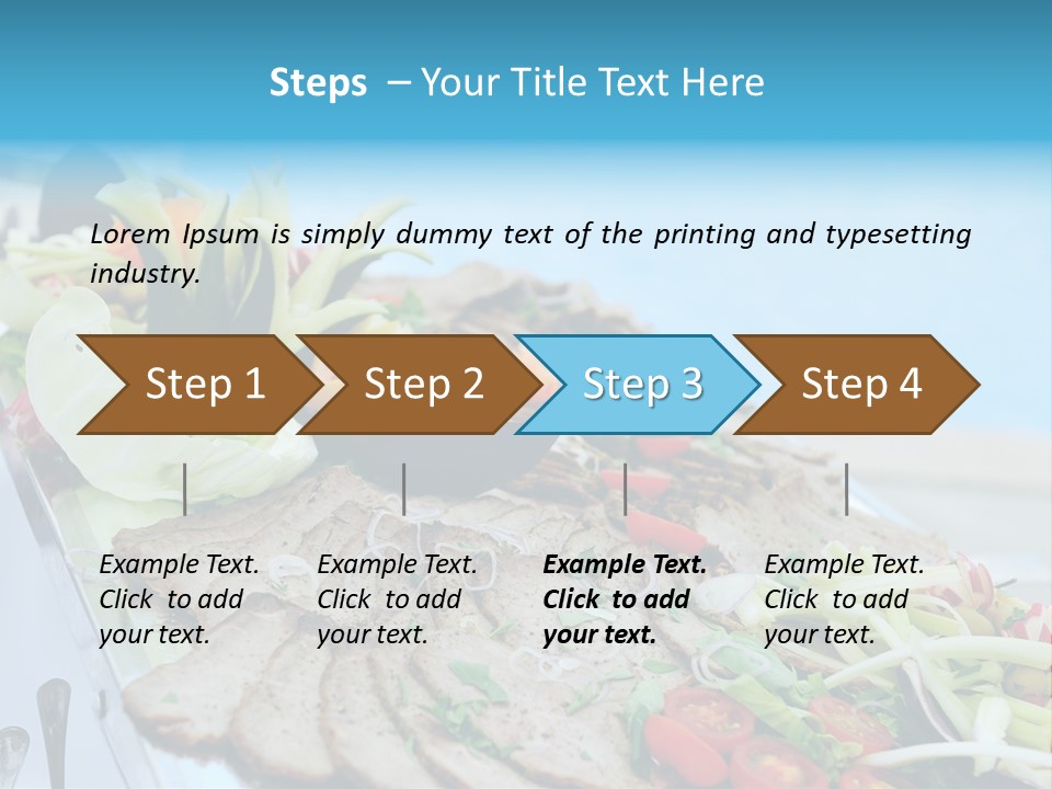 White Dining Meat PowerPoint Template