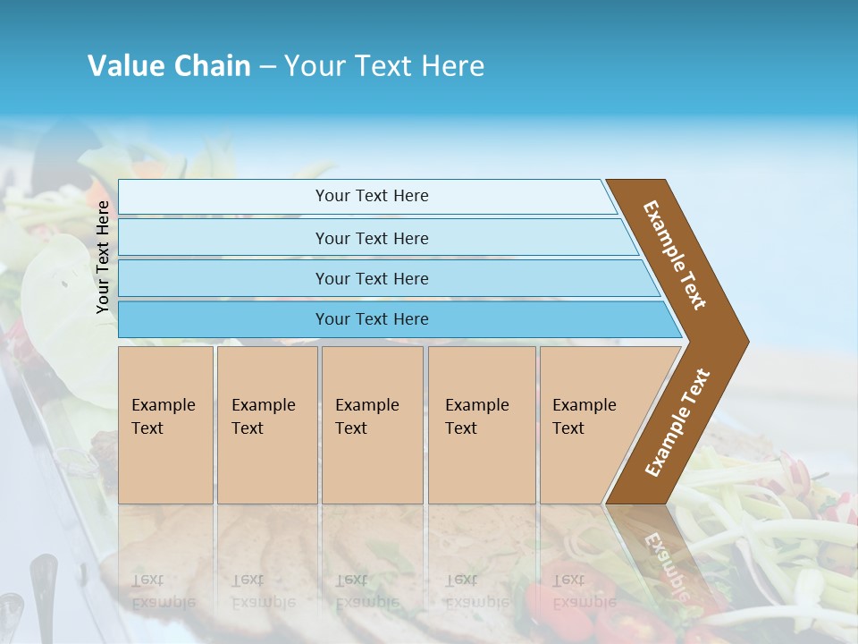 White Dining Meat PowerPoint Template