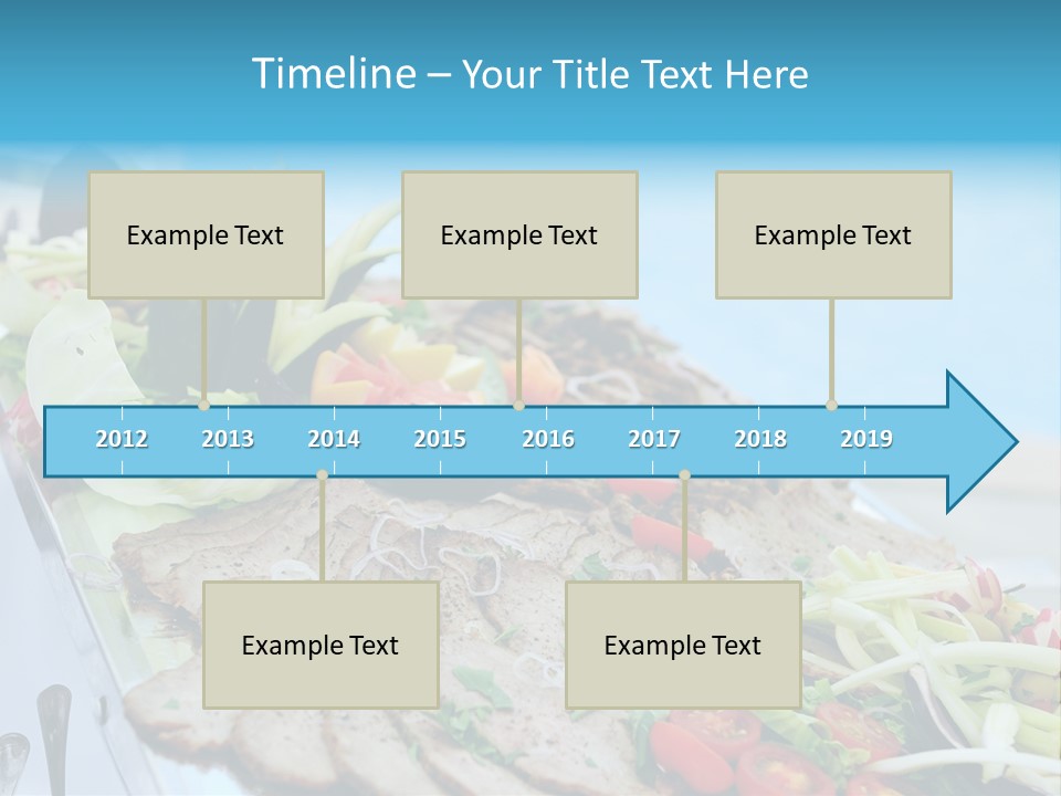 White Dining Meat PowerPoint Template