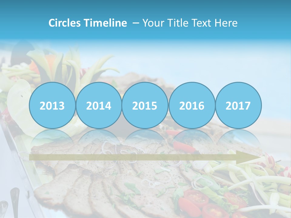 White Dining Meat PowerPoint Template