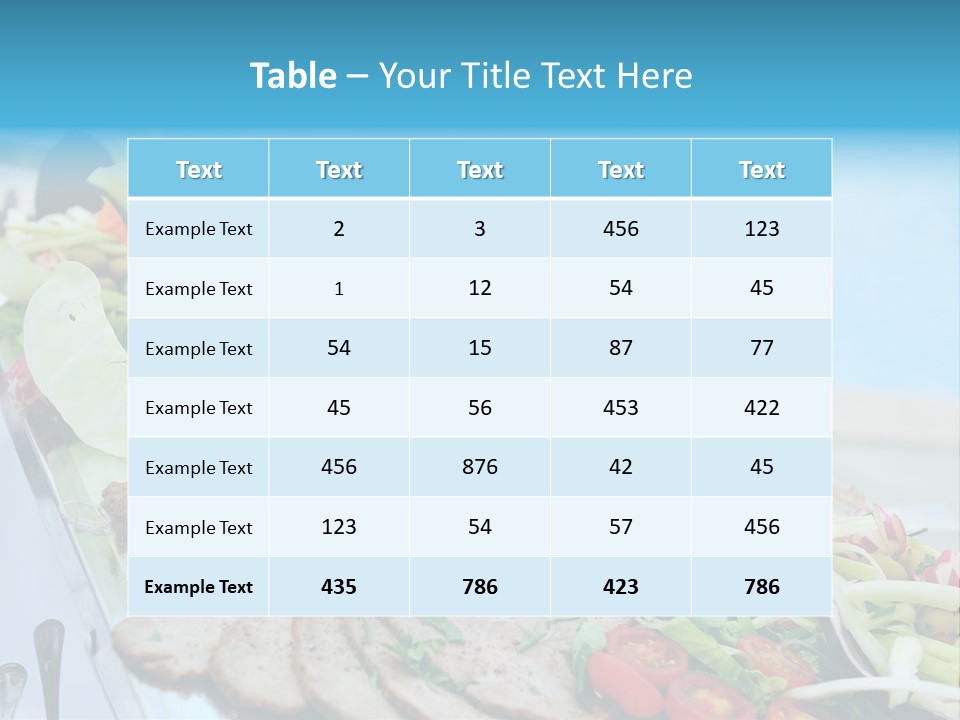 White Dining Meat PowerPoint Template