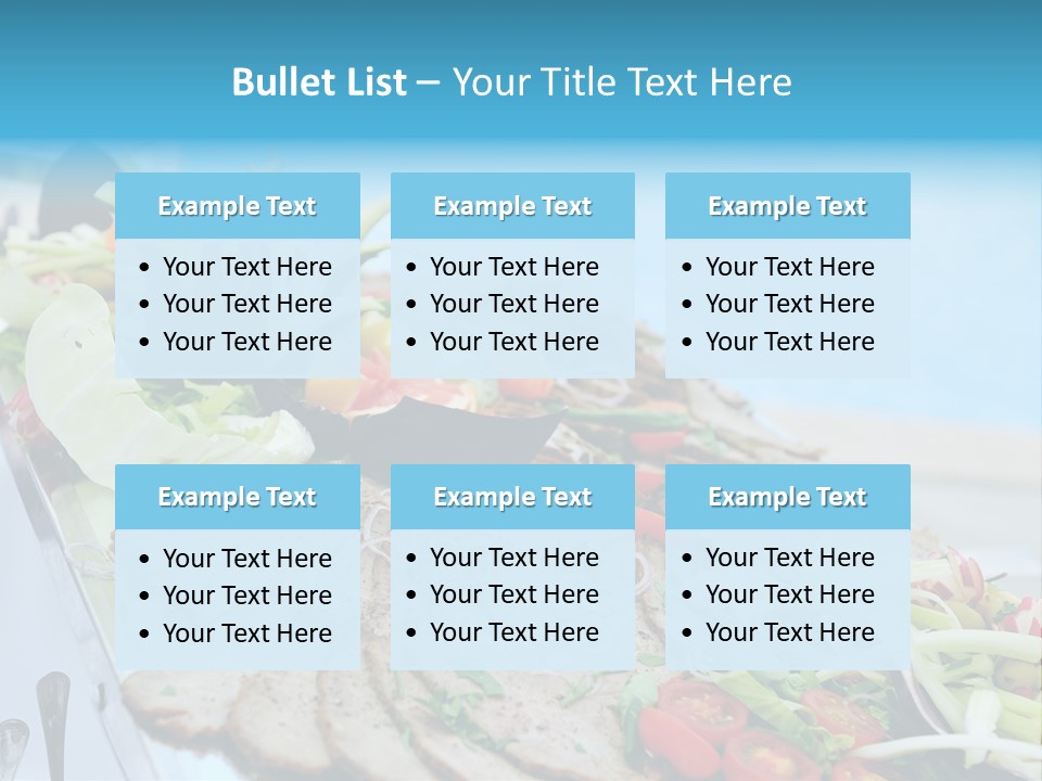 White Dining Meat PowerPoint Template