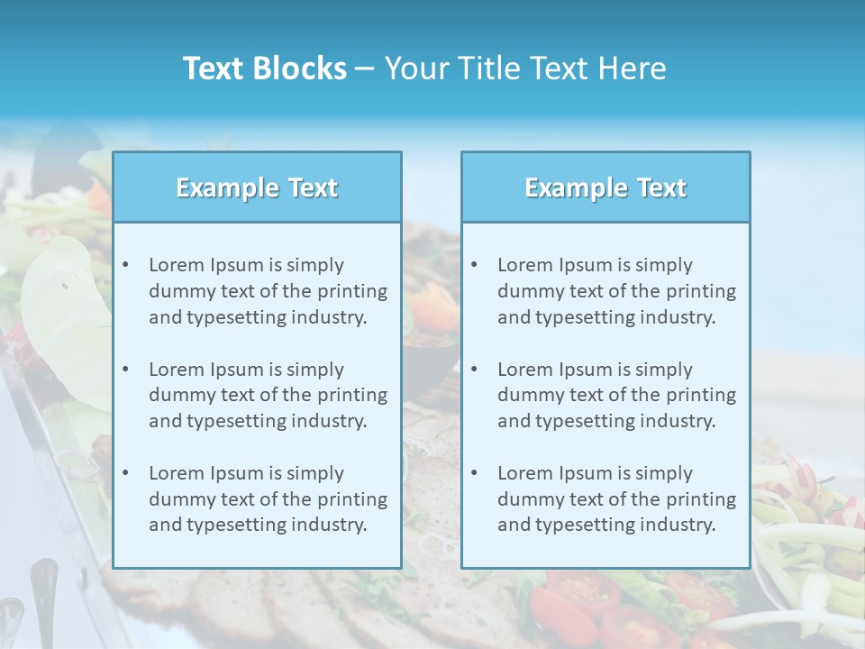 White Dining Meat PowerPoint Template