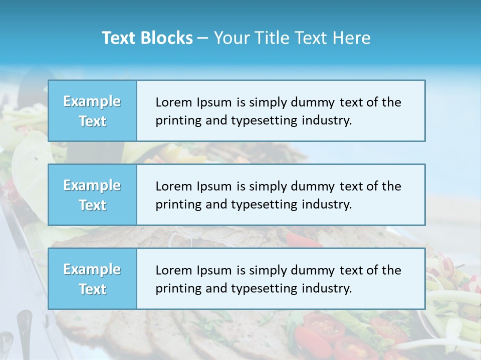 White Dining Meat PowerPoint Template