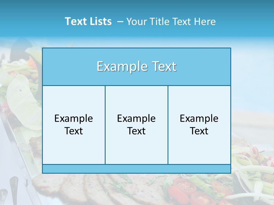 White Dining Meat PowerPoint Template