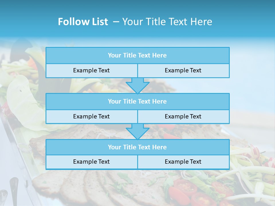 White Dining Meat PowerPoint Template