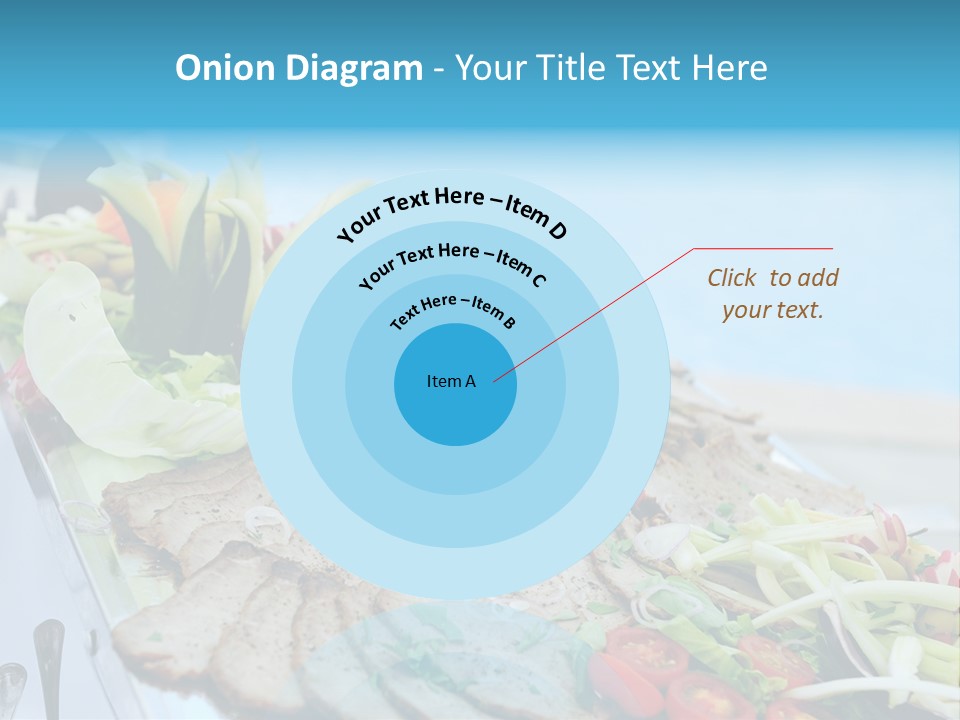 White Dining Meat PowerPoint Template