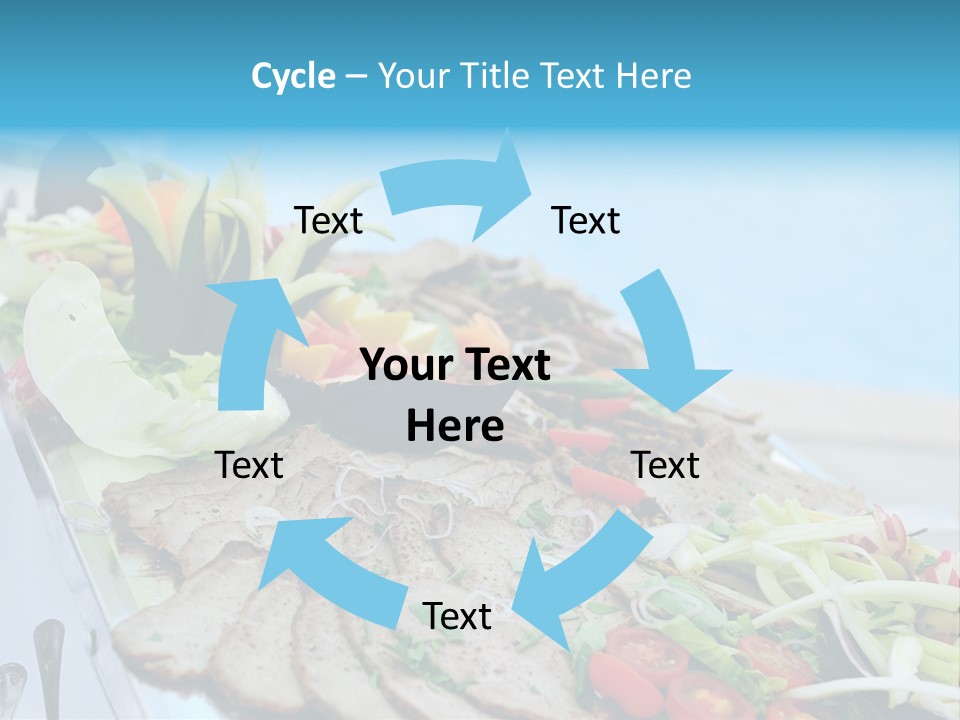 White Dining Meat PowerPoint Template