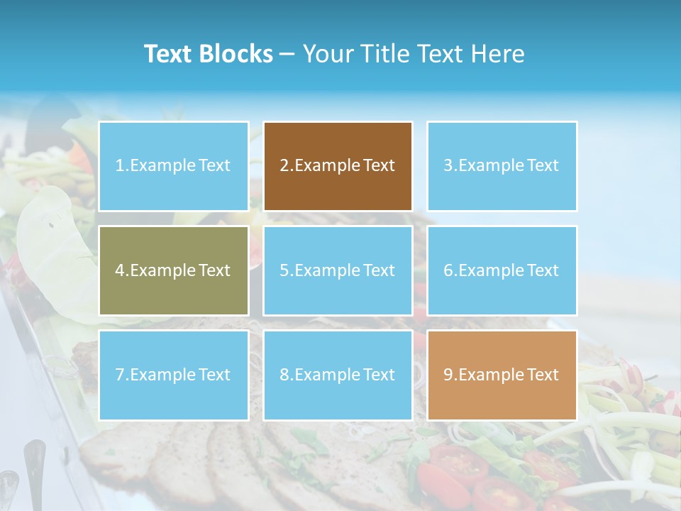 White Dining Meat PowerPoint Template