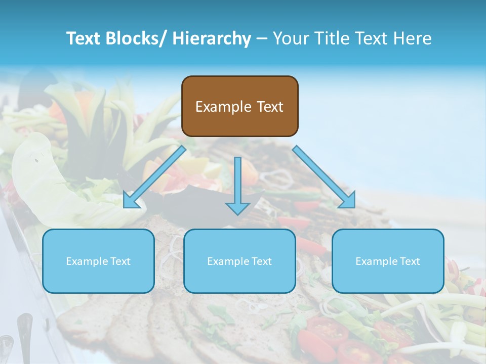 White Dining Meat PowerPoint Template