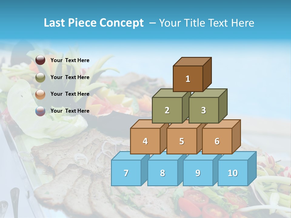 White Dining Meat PowerPoint Template