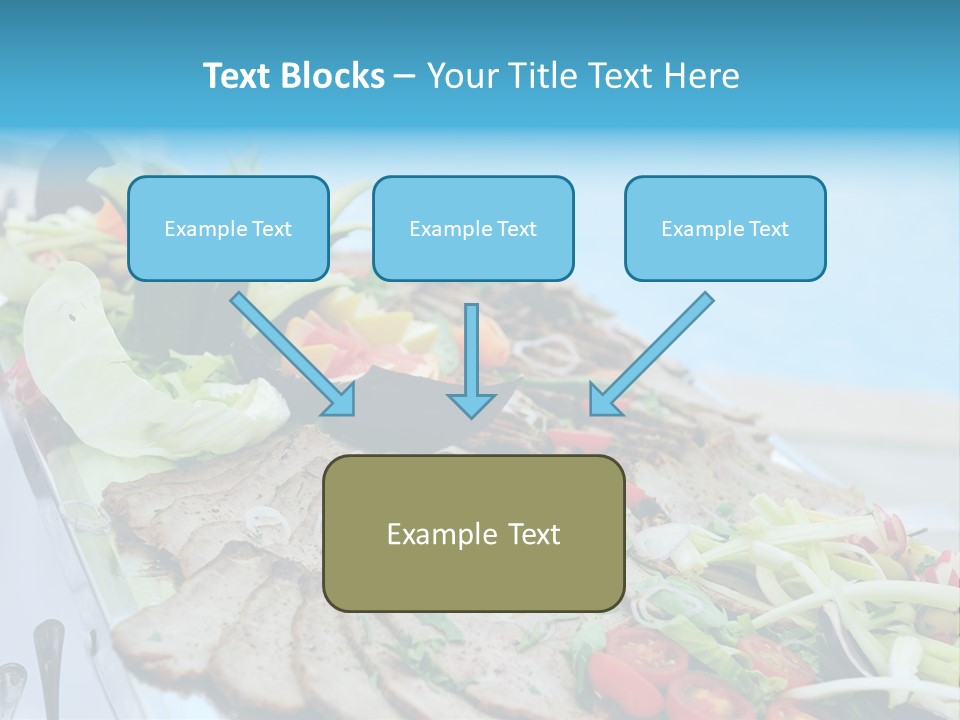 White Dining Meat PowerPoint Template