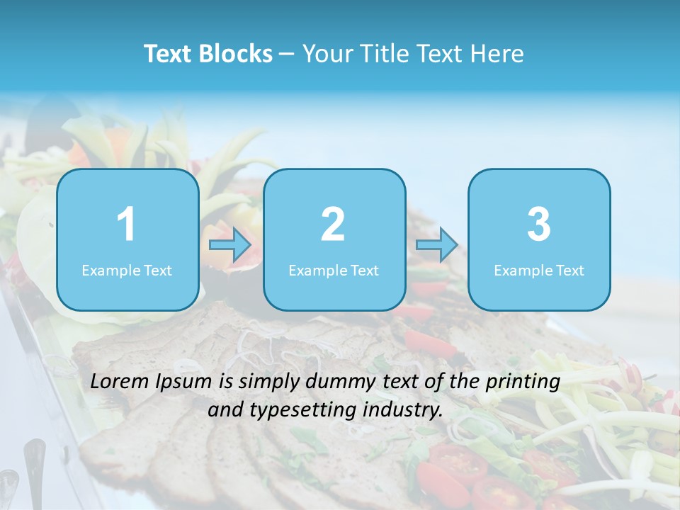 White Dining Meat PowerPoint Template