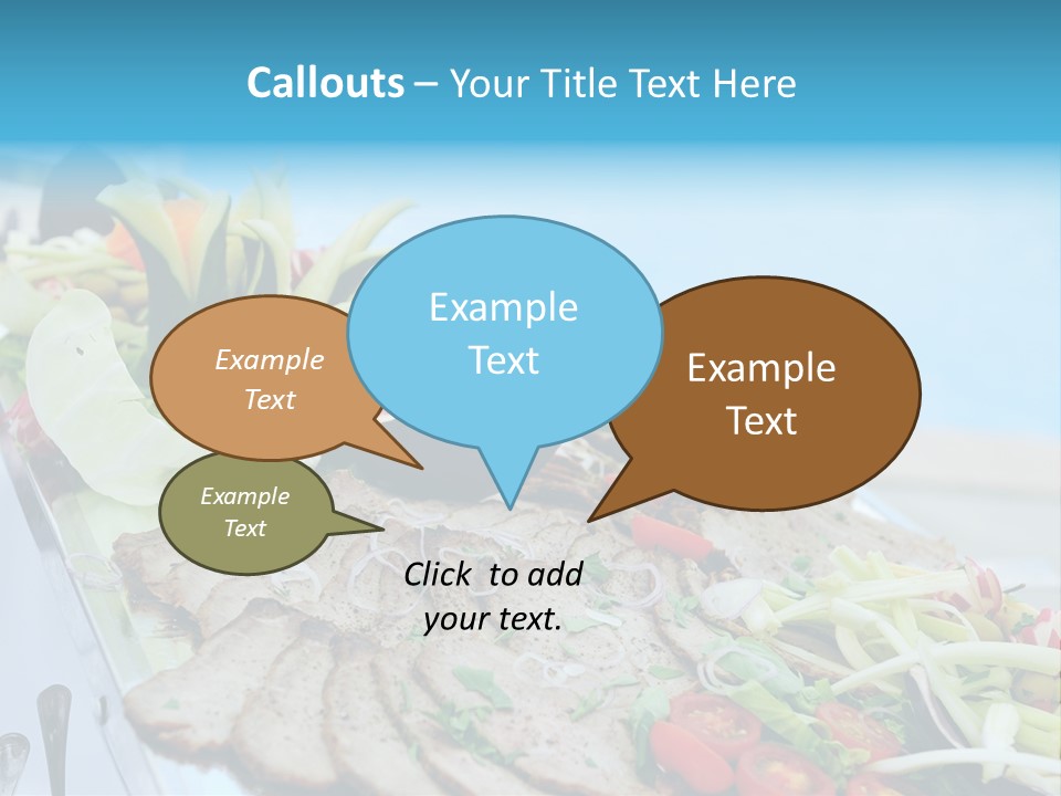White Dining Meat PowerPoint Template