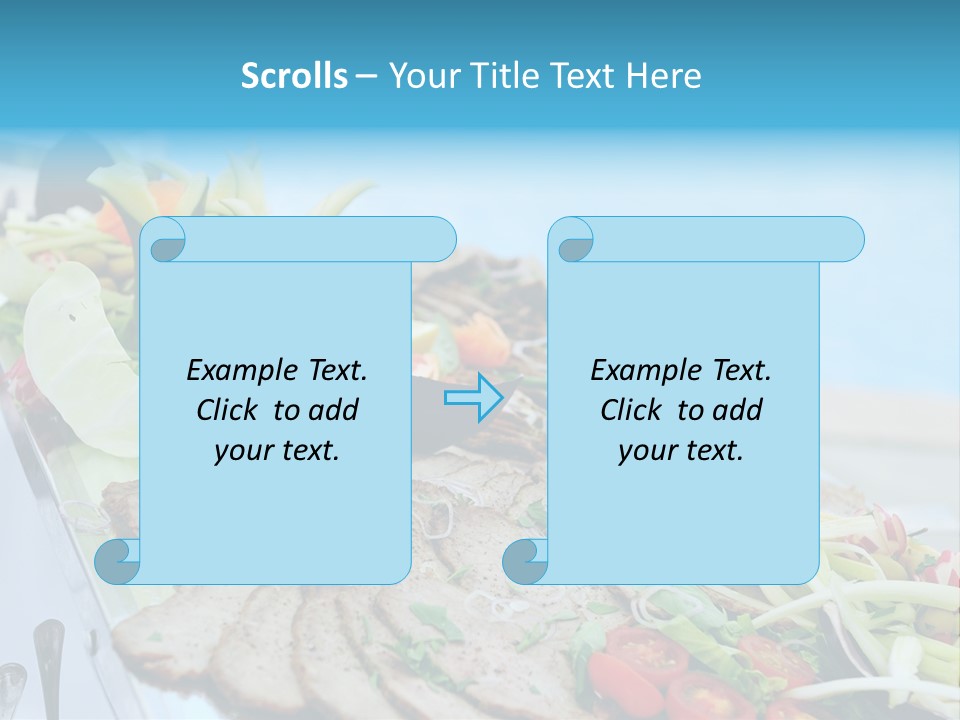 White Dining Meat PowerPoint Template