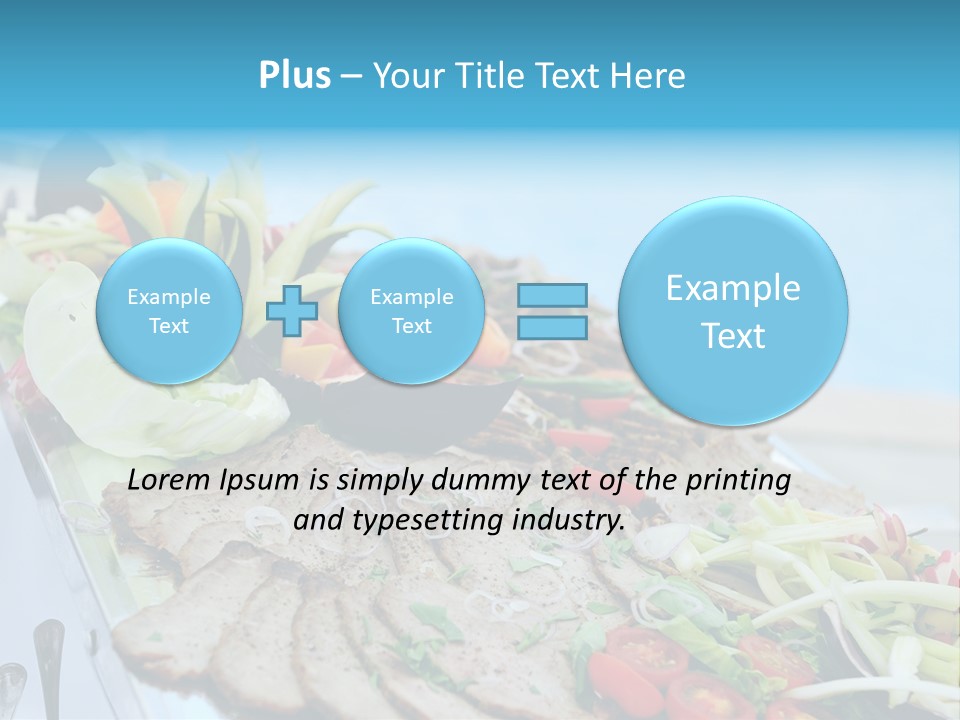 White Dining Meat PowerPoint Template
