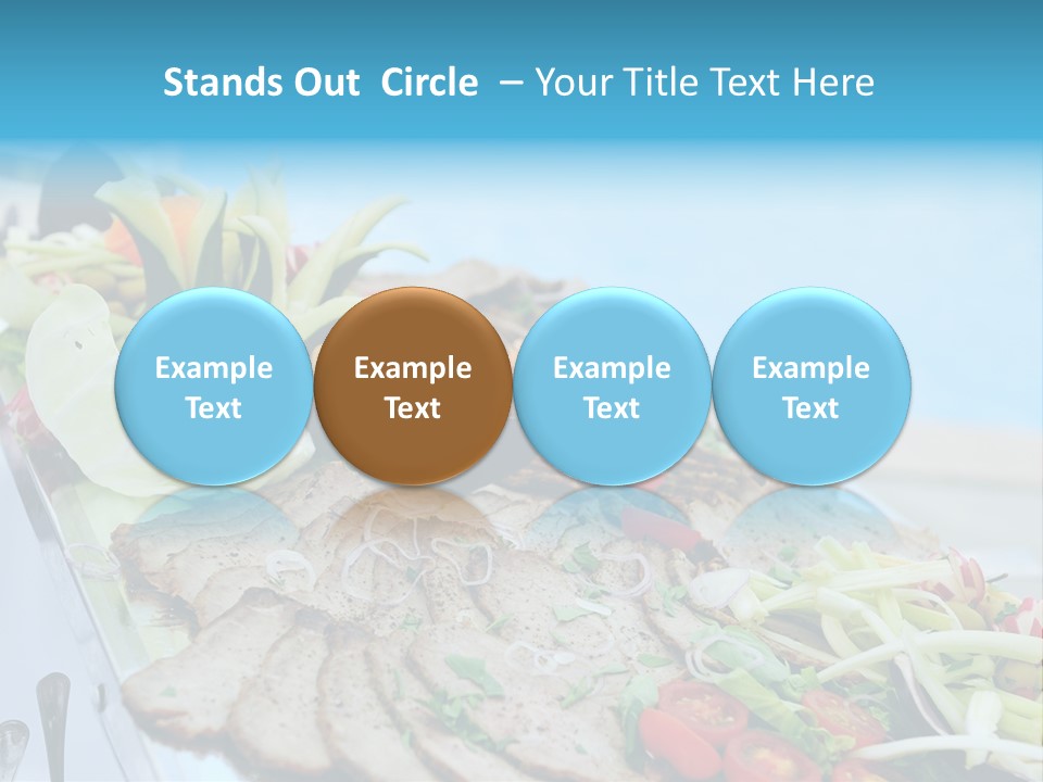 White Dining Meat PowerPoint Template