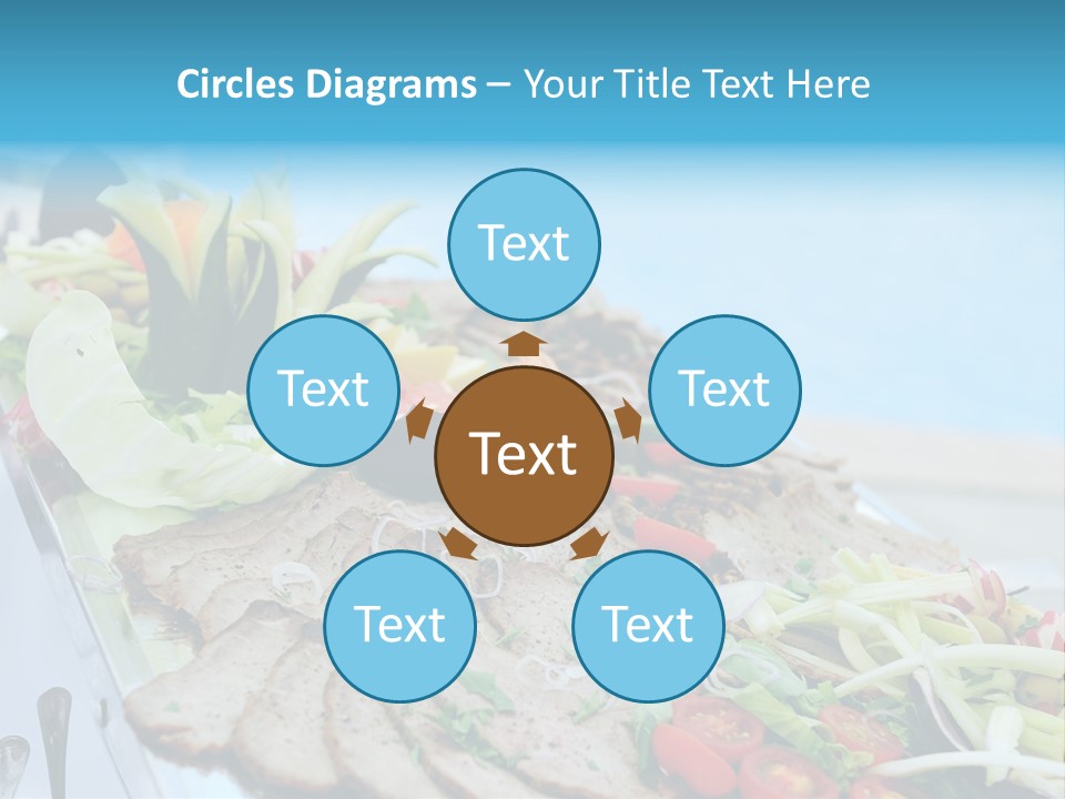 White Dining Meat PowerPoint Template