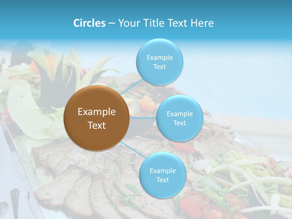 White Dining Meat PowerPoint Template