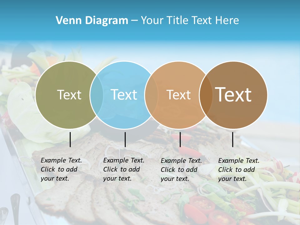 White Dining Meat PowerPoint Template