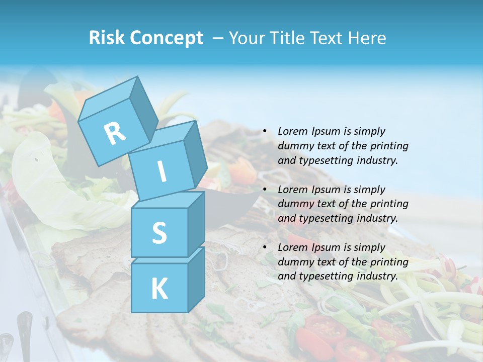 White Dining Meat PowerPoint Template