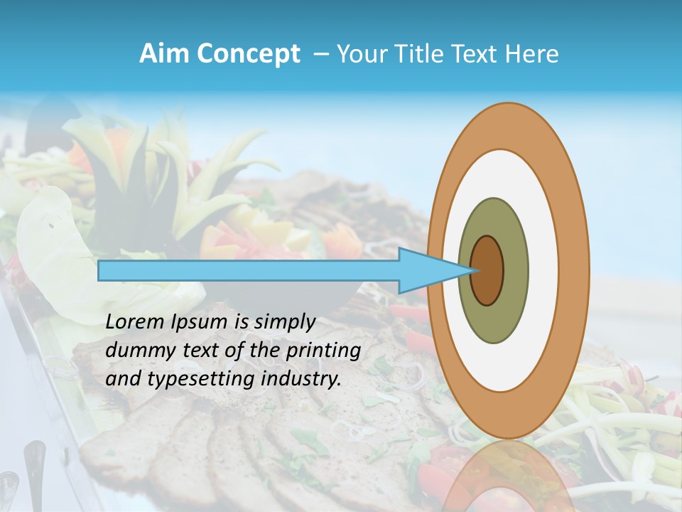 White Dining Meat PowerPoint Template