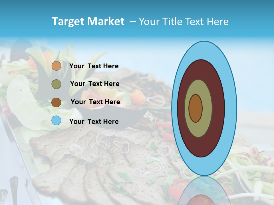 White Dining Meat PowerPoint Template