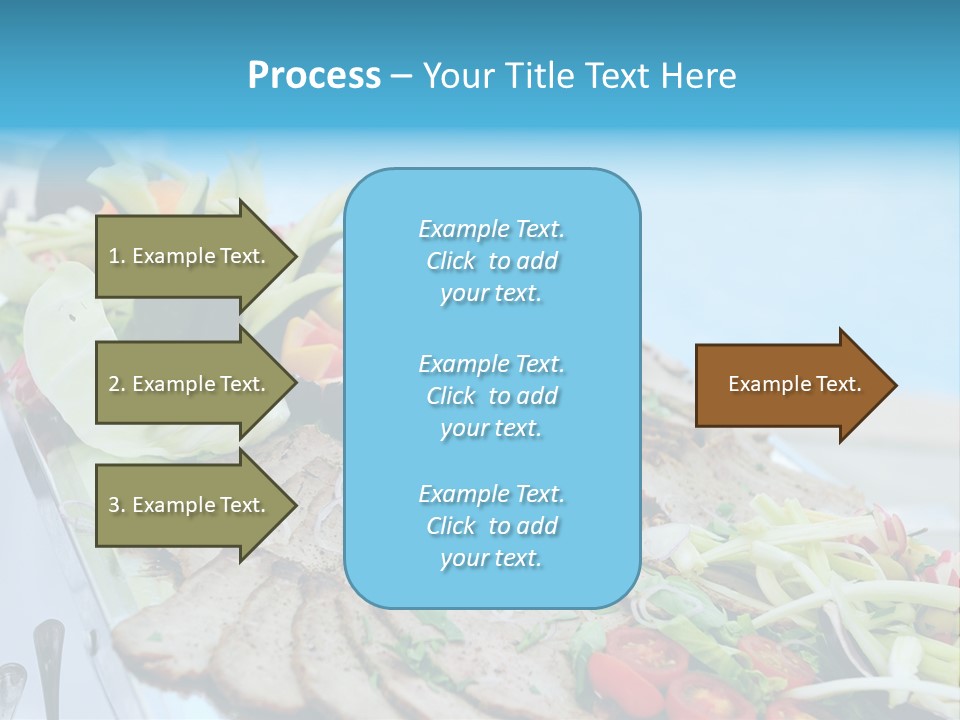 White Dining Meat PowerPoint Template