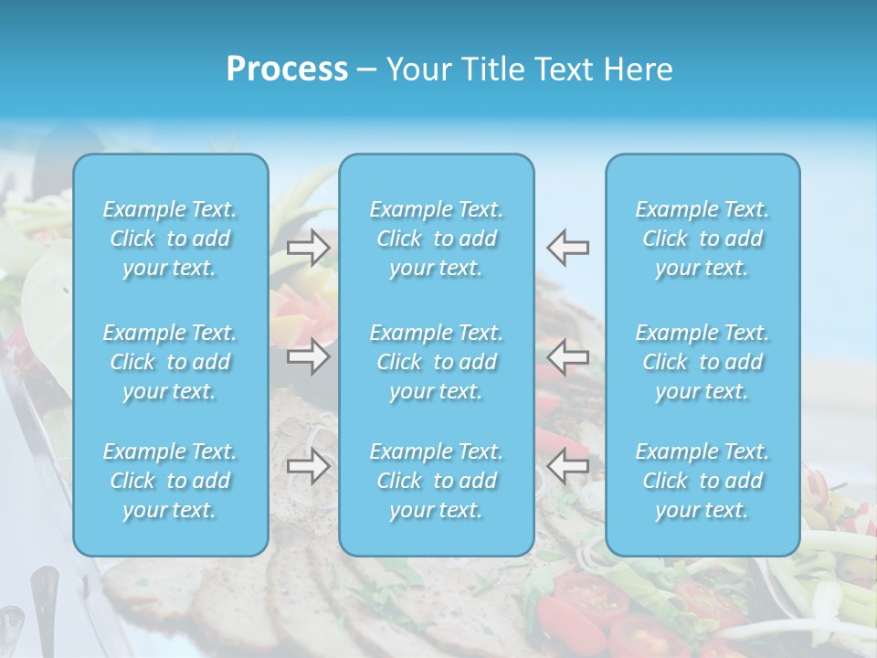 White Dining Meat PowerPoint Template