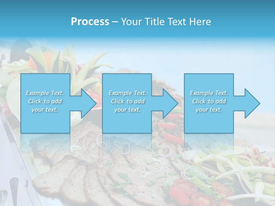 White Dining Meat PowerPoint Template